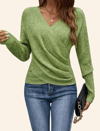 Elouise™ Elegant Wrap V-Neck Top