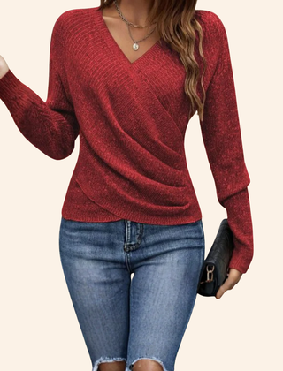 Elouise™ Elegant Wrap V-Neck Top