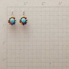 Multi-Colored Turquoise Hoop Earrings