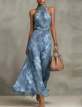 Adèle™ Floral Halter Maxi Dress