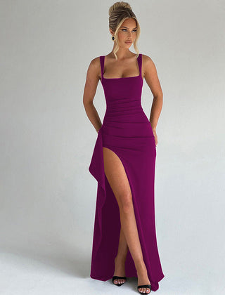Livia™ Elegant Formal Slip Maxi Dress with Open Back