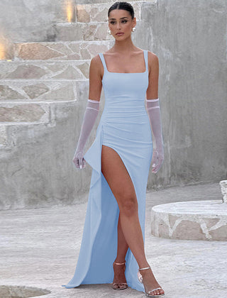 Livia™ Elegant Formal Slip Maxi Dress with Open Back