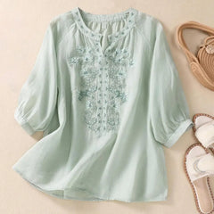Sophie™ Embroidered Cotton Floral Blouse