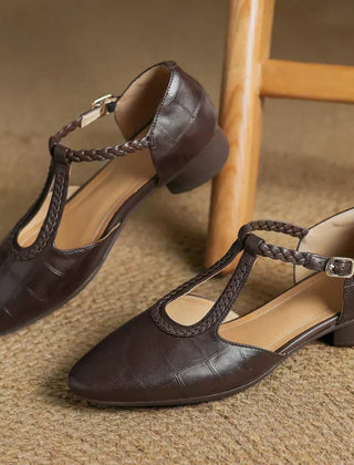 Anthea™ Elegant Braided Leather Shoes