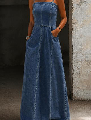 Hana | Vintage Denim Maxi Dress