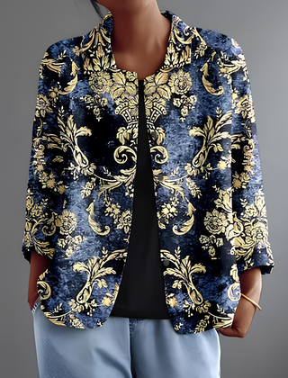 Jamie™ | Ornate Indigo Blouse