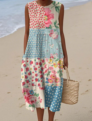 Anna™ Patchwork Midi Dress