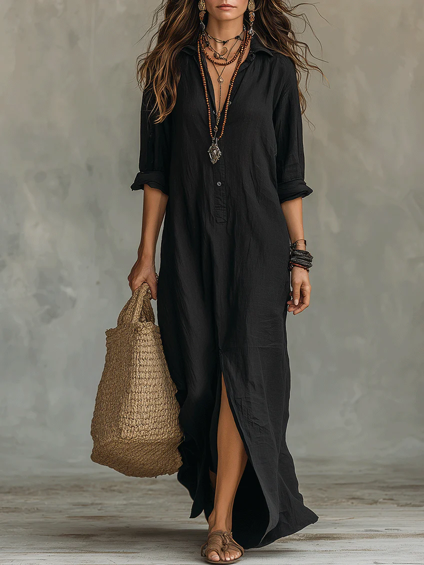 Soline™ Maxi Dress with Buttons