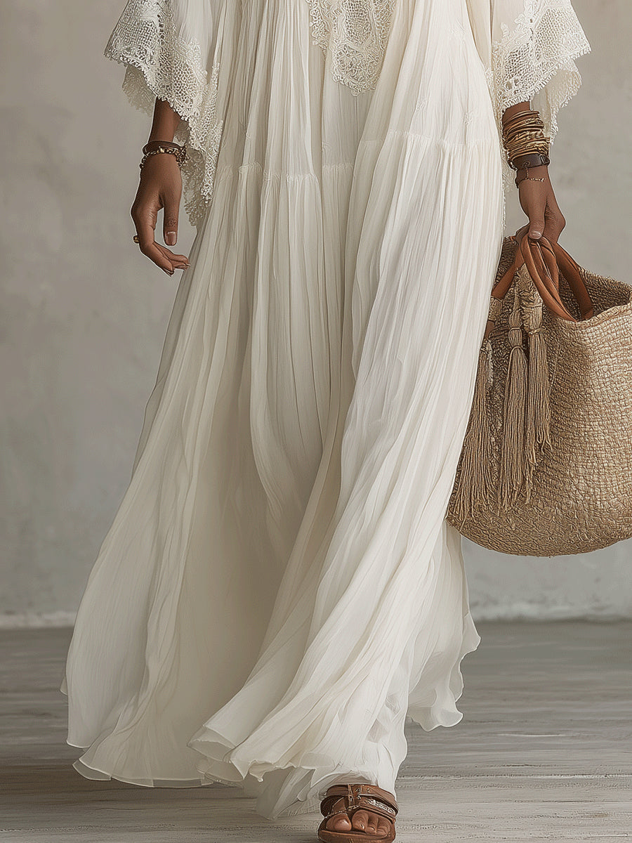 Indara™ Long V-Neck Dress