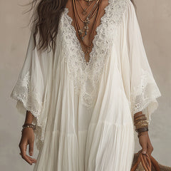 Indara™ Long V-Neck Dress