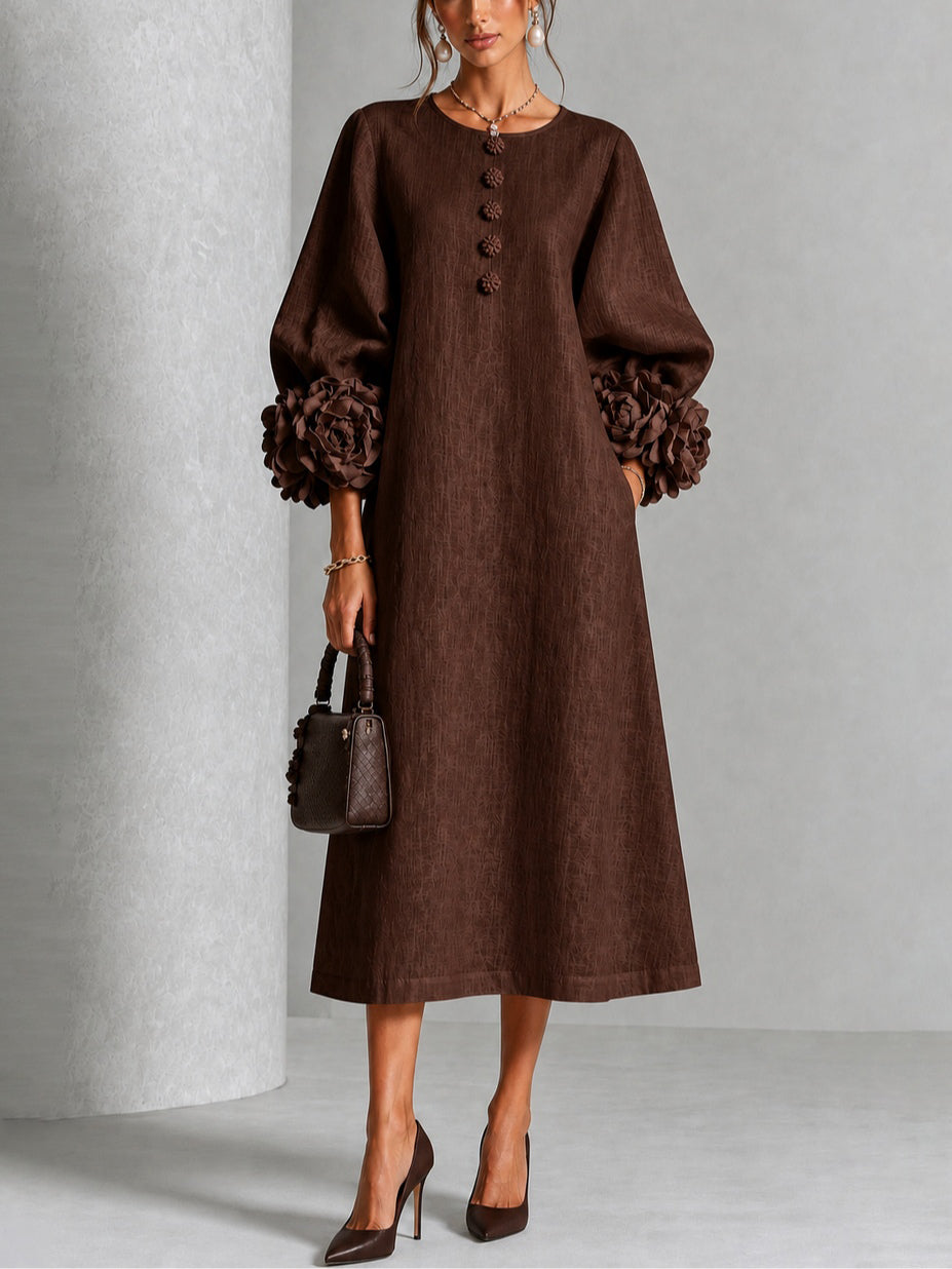 Theodosia™ Rosette Cuff Midi Dress