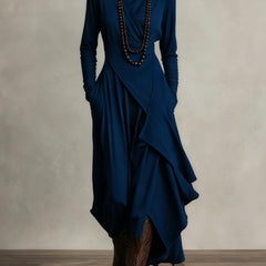 Arielle™ Vintage Asymmetrical Turtleneck Dress