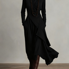 Arielle Vintage Asymmetrical Turtleneck Dress