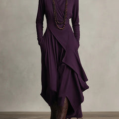 Arielle Vintage Asymmetrical Turtleneck Dress