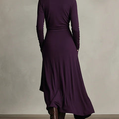 Arielle Vintage Asymmetrical Turtleneck Dress