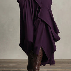 Arielle™ Vintage Asymmetrical Turtleneck Dress