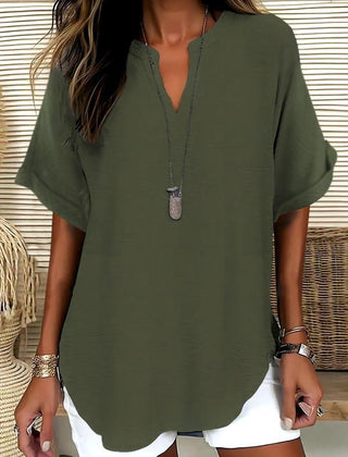 Atasia™ Soft-Touch Notched-Neck Blouse