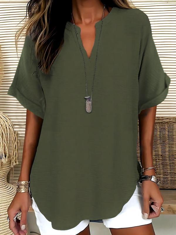Atasia™ Soft-Touch Notched-Neck Blouse