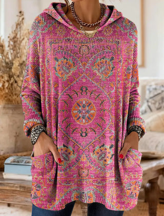Alice™ Retro Ethnic Print Hooded Tunic
