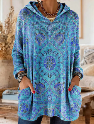Alice™ Retro Ethnic Print Hooded Tunic