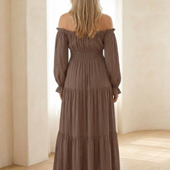Amaya™ Off-Shoulder Smocked Maxi Dress