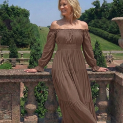 Amaya™ Off-Shoulder Smocked Maxi Dress