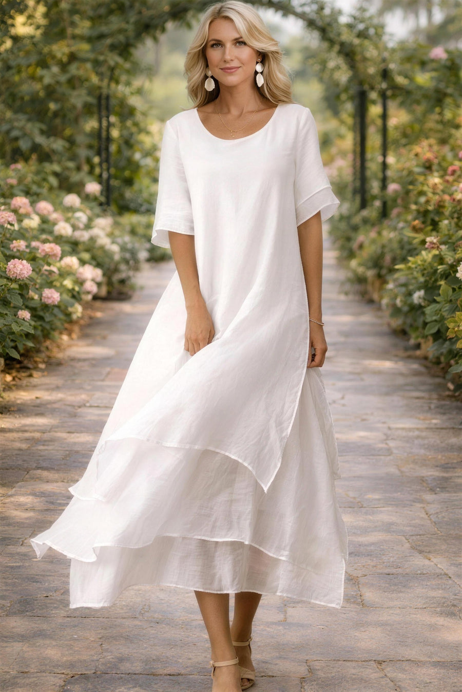 April™ Elegant Dress - White