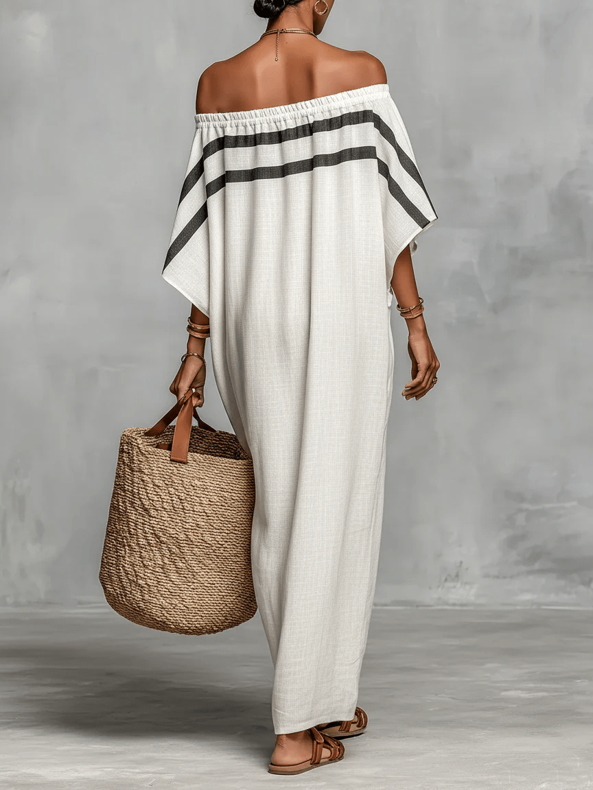 Aveline™ Maxi Dress with Off-shoulder and Batwing Sleeves