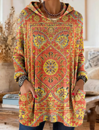 Alice™ Retro Ethnic Print Hooded Tunic
