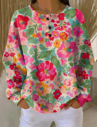 Emma™ - Soft Sweater with Colorful Flowers