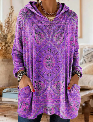 Alice™ Retro Ethnic Print Hooded Tunic