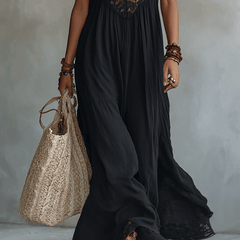 Marguerite™ Bohemian Sleeveless Maxi Dress with Trim