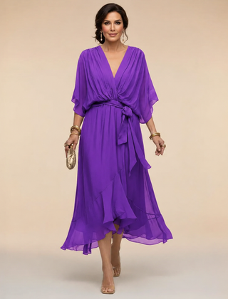 Nellie | Elegant Wrap V-Neck Dress