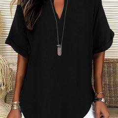 Atasia™ Soft-Touch Notched-Neck Blouse