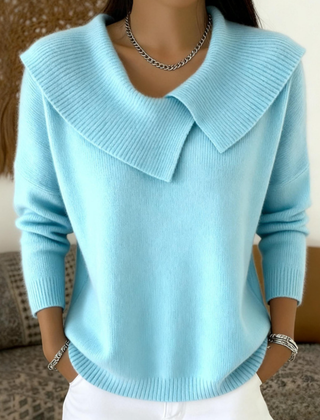 Yareli Elegant Collar Knit Jumper