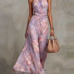 Adèle™ Floral Halter Maxi Dress