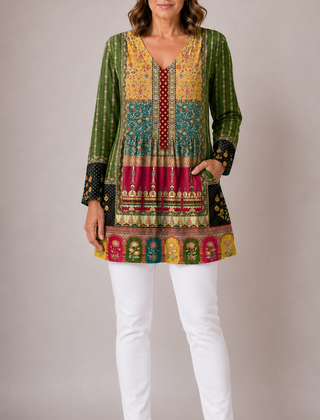 Melody | Long Blouse with V-Neck