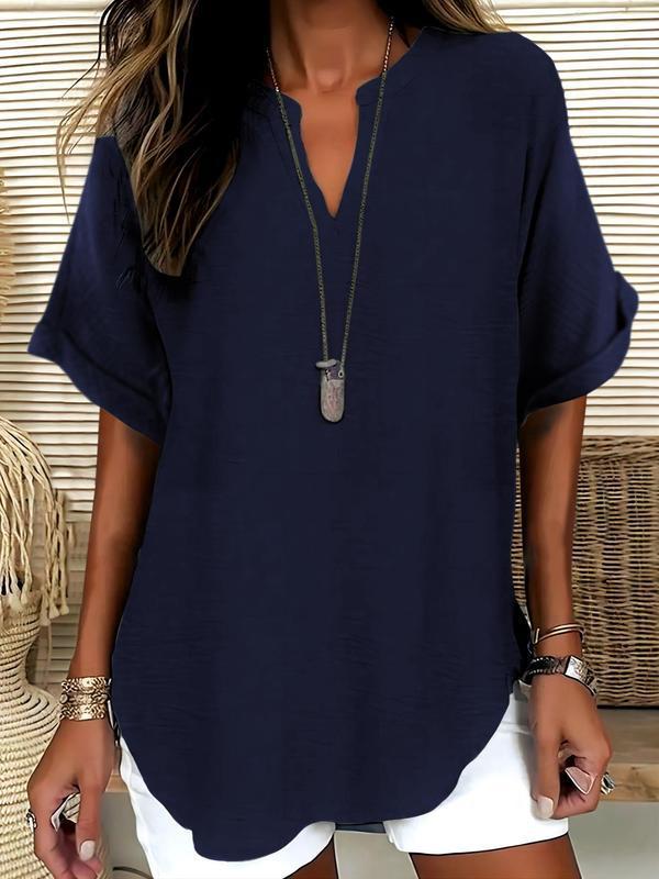 Atasia™ Soft-Touch Notched-Neck Blouse