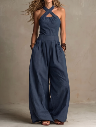 Clara™ Crossover-Neck Jumpsuit