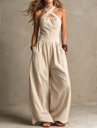 Clara™ Crossover-Neck Jumpsuit