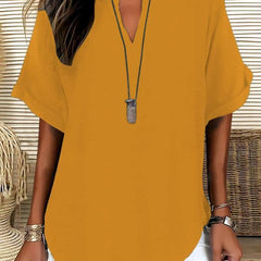 Atasia™ Soft-Touch Notched-Neck Blouse