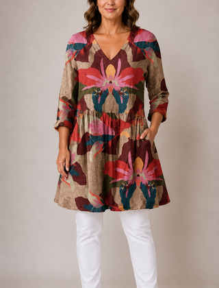 Cassidy | Long Blouse with V-Neck