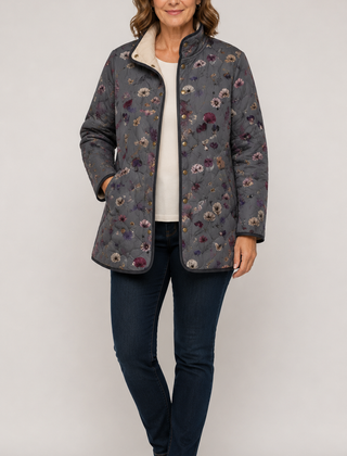 REINA™ | Quilted Jacket with Vintage Floral Print