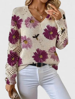 Kaiti™ - Elegant Floral Sweater