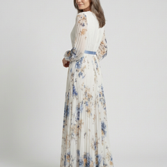 Sabine™ Long Sleeve V Neck Floral Maxi Dress