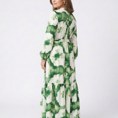 Sabine™ Long Sleeve Tie Waist Tiered Maxi Dress