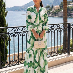 Sabine™ Long Sleeve Tie Waist Tiered Maxi Dress