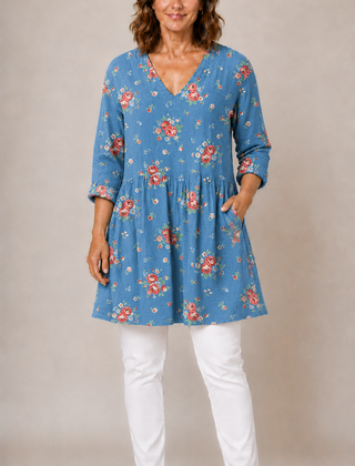 Lucia | Long Blouse with V-Neck