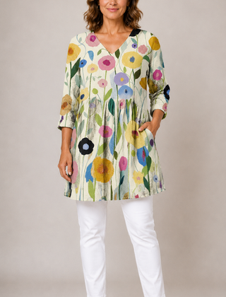 Nellie | Long Blouse with V-Neck