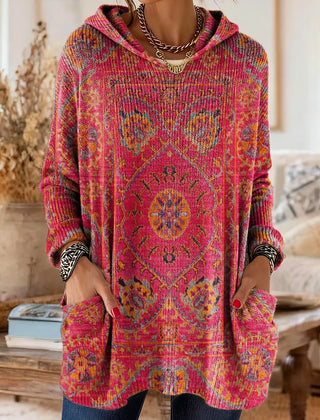 Alice™ Retro Ethnic Print Hooded Tunic